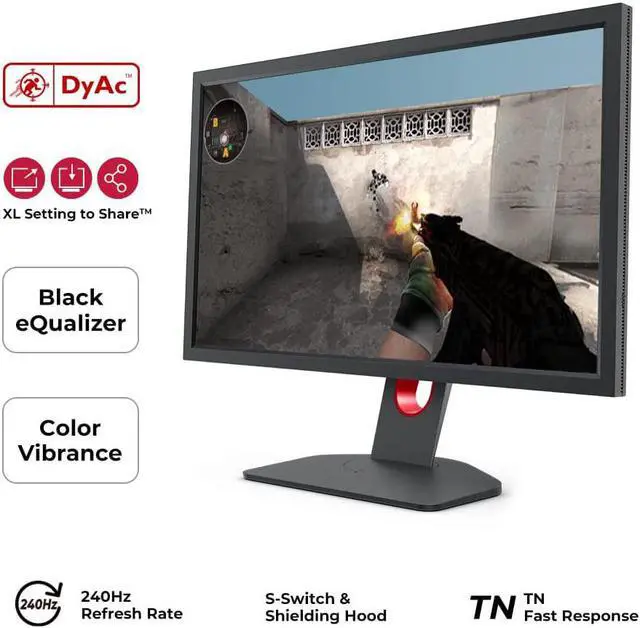 Alt view image 3 of 6 - 27" Gaming Monitor 240Hz | DyAc+ | Color Vibrance | Black eQualizer for Competitive Edge | Enhanced Height, Tilt and Base Adjustment | XL Setting to Share | S-Switch | Shield | VESA