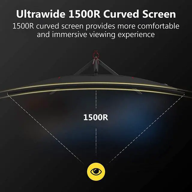 Alt view image 5 of 7 - 27-inch Curved Gaming Monitor 16:9 1920x1080 200/144Hz 1ms Frameless LED Gaming Monitor, AMD Freesync Premium Display Port HDMI Build-in Speakers