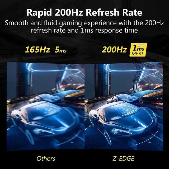 Alt view image 4 of 7 - 27-inch Curved Gaming Monitor 16:9 1920x1080 200/144Hz 1ms Frameless LED Gaming Monitor, AMD Freesync Premium Display Port HDMI Build-in Speakers