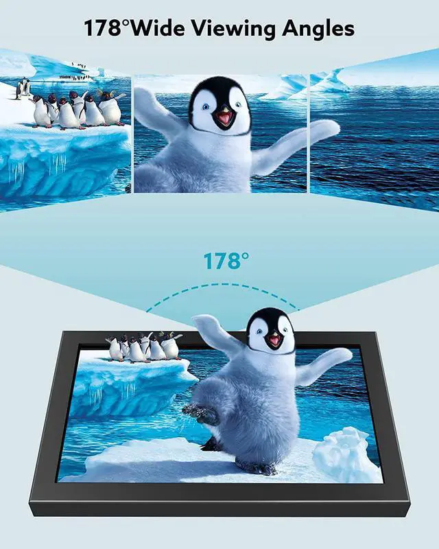 Alt view image 4 of 5 - 8 inch Security Monitor, Miktver 1280x800 Resolution Small HDMI 1080P Portable IPS Monitor, TFT LCD Mini HD Color Screen with Bulit-in Speaker