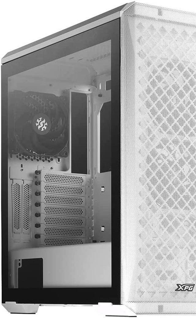 XPG Defender Mid-Tower PC Case - White ATX MESH Front Panel Efficient  Airflow | 3mm Tempered Glass | 9 PCIe Slots