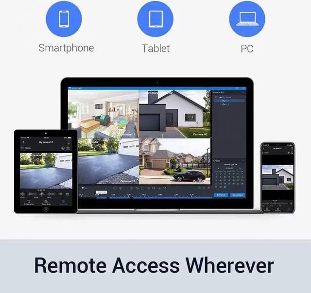 Alt view image 5 of 7 - ANNKE 8CH Wireless Security Camera System with 1TB HDD and (4) 1080P Outdoor WIFI IP Cameras, 5MP WiFi NVR Compatible with Alexa & Support Cloud Storage, 100ft Night Vision, Remote Access