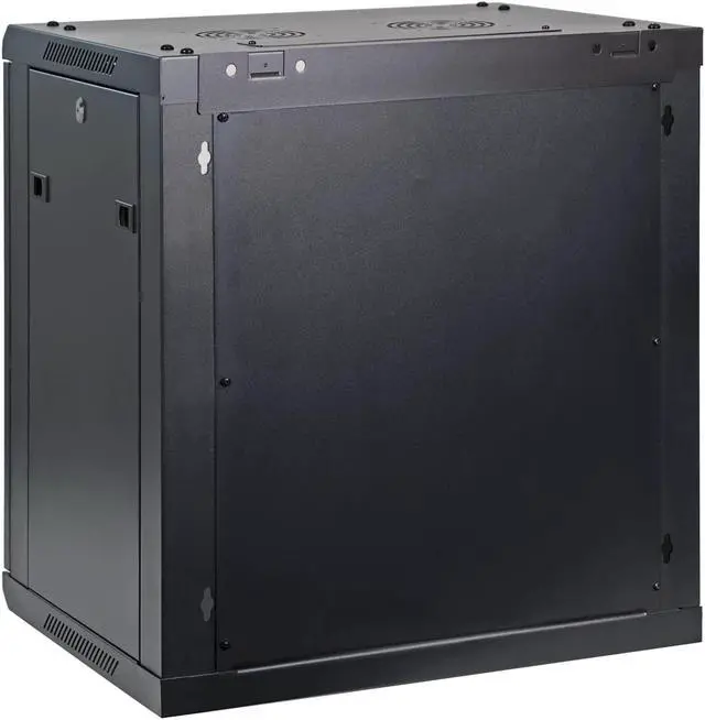 Alt view image 3 of 7 - AEONS 12U Professional Wall Mount Network Server Cabinet Enclosure 19-Inch Server Network Rack 16-Inches Deep Black