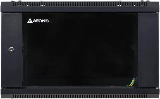 Alt view image 2 of 7 - AEONS 6U Professional Wall Mount Network Server Cabinet Enclosure 19-Inch Server Network Rack 16-Inches Deep Black