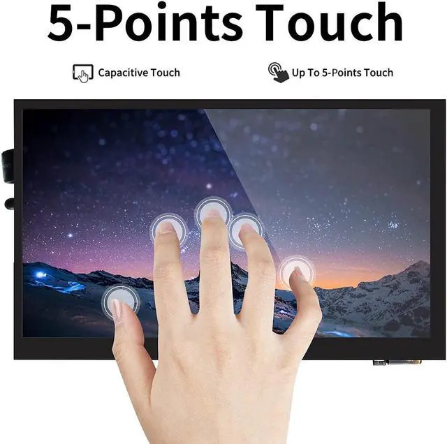 Alt view image 4 of 7 - Ingcool 7 inch Capacitive Touch Screen IPS Screen Display 1024x600 Resolution 7" HDMI LCD Module for Raspberry Pi, Jetson Nano Developer Kit, PC Supports Various Systems