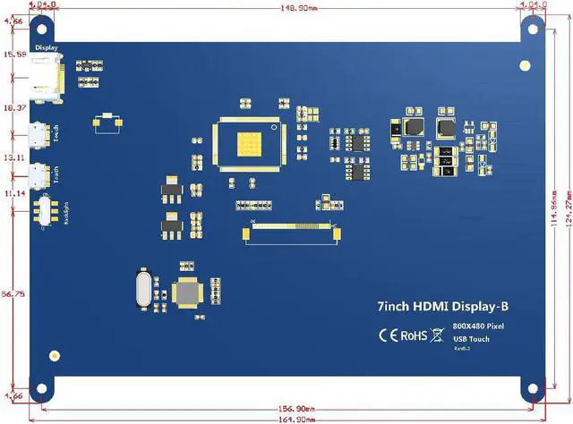 Alt view image 4 of 6 - ELECROW Raspberry Pi Screen Touchscreen 7 Inch Mini HDMI Monitor LCD Screen 1024x600 Compatible with Raspberry Pi 400 4 3B+ 3B Windows PC