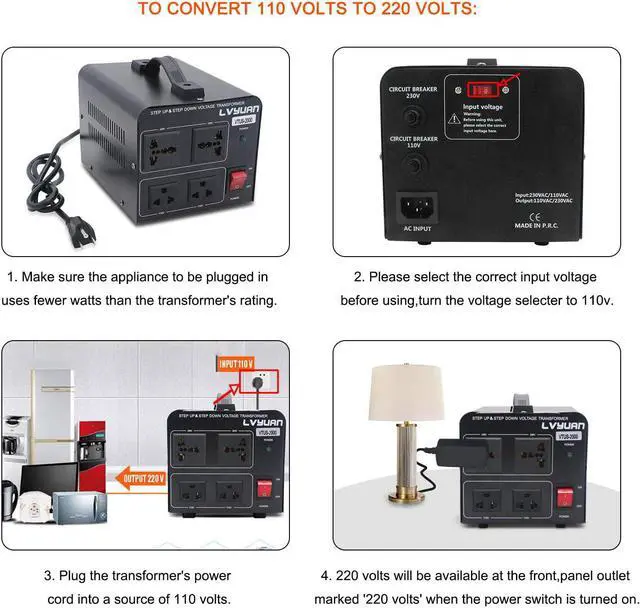 Alt view image 4 of 7 - Yinleader 2000W Voltage Converter Transformer(220V to 110V, 110V to 220V) 2000 Watt Step Up/Down Converter 110/120 Volt - 220/240 Volt