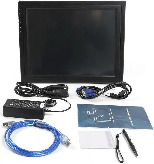 Alt view image 5 of 6 - 17" Portable LED Touch Screen HDMI VGA Monitor LCD Display W/ Stand For POS/PC