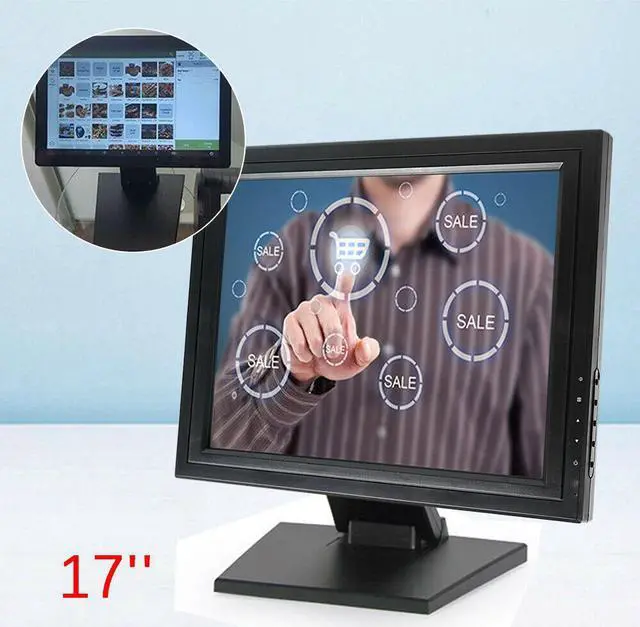 Main image of 17" Portable LED Touch Screen HDMI VGA Monitor LCD Display W/ Stand For POS/PC