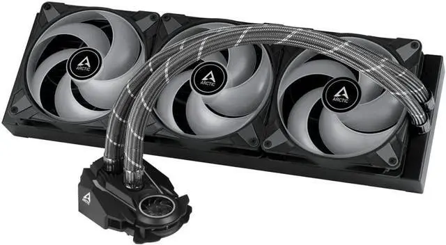 Alt view image 2 of 4 - ARCTIC Liquid Freezer II 420 A-RGB - Multi-compatible all-in-one CPU AIO water cooler with A-RGB, efficient PWM-controlled pump, fan speed: 200-1900 RPM, LGA1700 compatible - Black