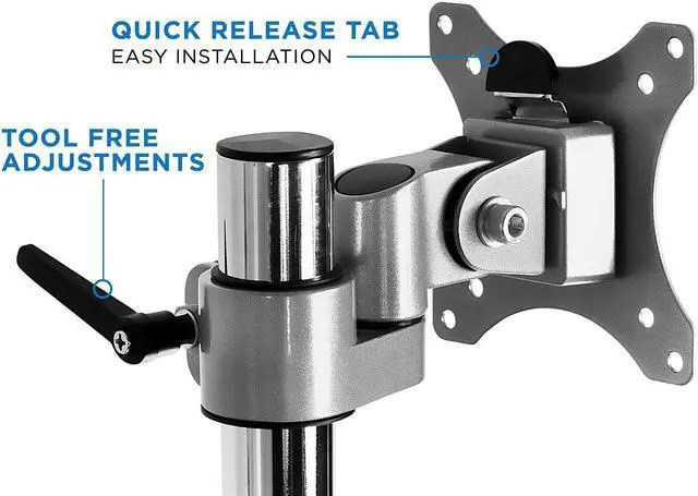 Alt view image 6 of 7 - Mount-It! Triple Monitor Mount | Desk Stand with USB and Audio Ports | 3 Counter-Balanced Gas Spring Height Adjustable Arms for Three 24 27 30 32 Inch VESA Screens | C-Clamp and Grommet Bases Included
