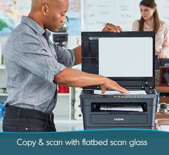 Alt view image 3 of 7 - Brother Compact Monochrome Laser Printer, HLL2395DW, Flatbed Copy & Scan, Wireless Printing, NFC, Cloud-Based Printing & Scanning