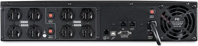 Alt view image 2 of 7 - CyberPower OR1500PFCRT2U PFC Sinewave UPS System, 1500VA/1050W, 8 Outlets, AVR, 2U Rack/Tower