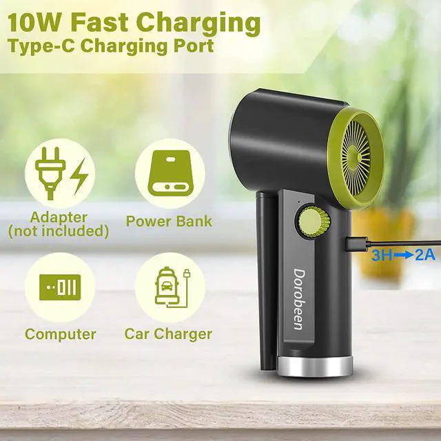 Alt view image 7 of 7 - DOROBEEN Compressed Air Duster, Cordless Handheld Air Blower, Stepless Speed, 41000RPM, Portable Rechargeable Built-in Battery, Electric Air Duster for Computer Keyboard Electronics Cleaning