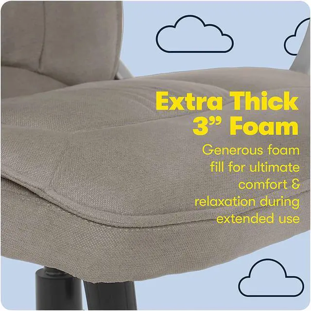 Alt view image 6 of 7 - Serta Executive Office Chair Ergonomic Computer Upholstered Layered Body Pillows, Contoured Lumbar Zone, Black Base, Fabric, Grey/Silver