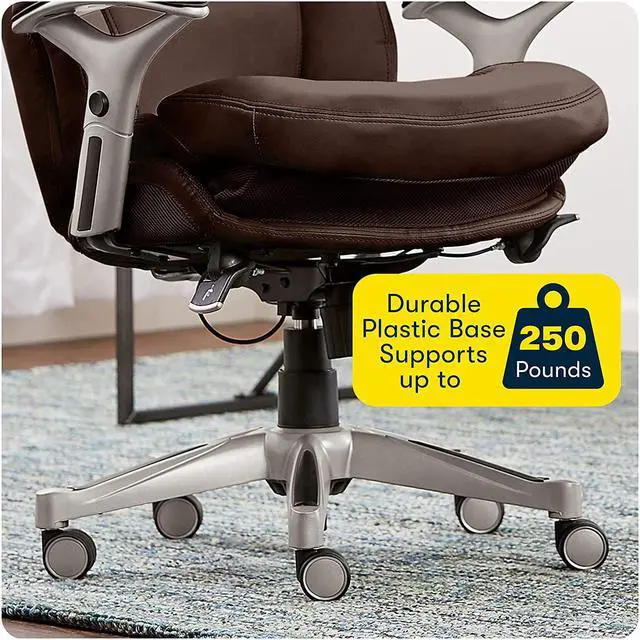 Alt view image 6 of 7 - Serta Ergonomic Executive Office Chair Motion Technology Adjustable Mid Back Design with Lumbar Support, Chestnut Bonded Leather