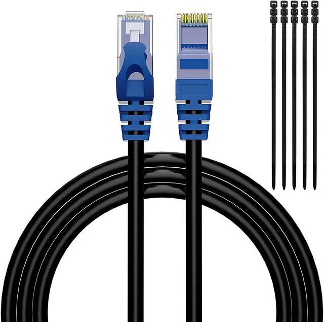 Alt view image 7 of 7 - Cat6 Outdoor Ethernet Cable 25 feet, Adoreen Heavy Duty Cord(from 25ft to 300ft) Waterproof and Direct Burial & Indoor,POE,Cat 6 Cat5e Cat5 Network Internet RJ45 LAN,UV PE Jacket with 15 Ties (7.63m)