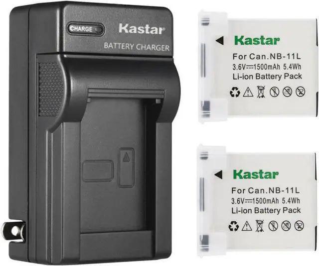 Main image of Kastar Battery Wall Charger 2 X Battery 1500mah for Canon NB-11L NB-11LH Canon ELPH 180 ELPH 190 IS