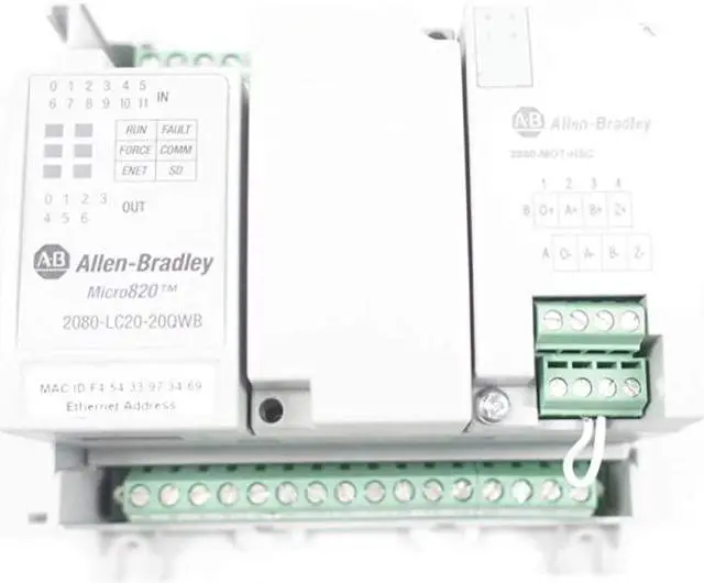 Main image of ALLEN BRADLEY 2080-LC20-20QWB MICRO820 PROGRAMMABLE Controller SER B D665091 I/O ENET/IP