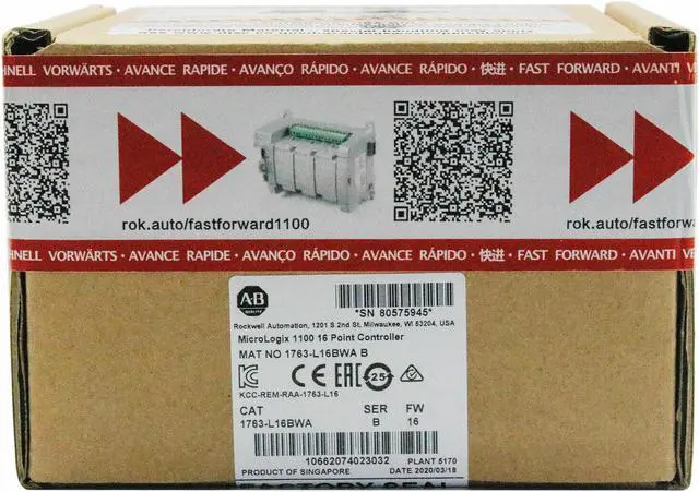 Alt view image 2 of 2 - Factory Sealed Allen Bradley 1763-L16BWA/B MicroLogix 1100 1763L16BWA