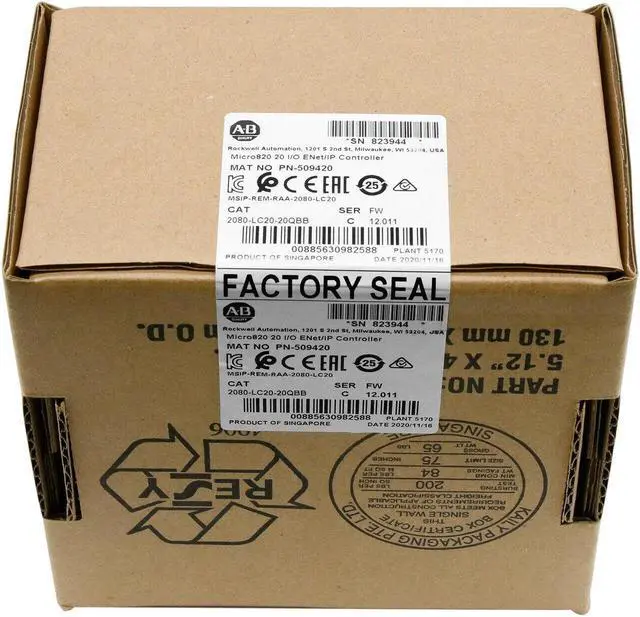 Main image of 2021 New Sealed Allen-Bradley 2080-LC20-20QBB Micro820 20 I/O ENet/IP Controller