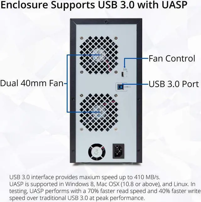 Alt view image 2 of 4 - Syba 8 Bay Tool Less Tray Hot Swappabe 2.5" 3.5" SATA Non Raid External USB 3.0 Enclosure