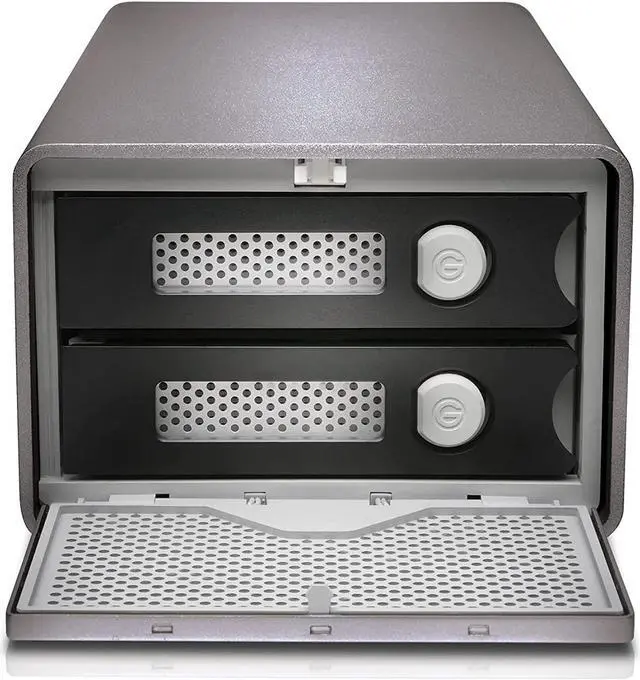 Alt view image 3 of 3 - Professional 12TB G-RAID 2 - Enterprise-Class 2-Bay Desktop Drive, 7200RPM Ultrastar Drive Inside, Thunderbolt 3, USB-C, HDMI Port, Hardware RAID