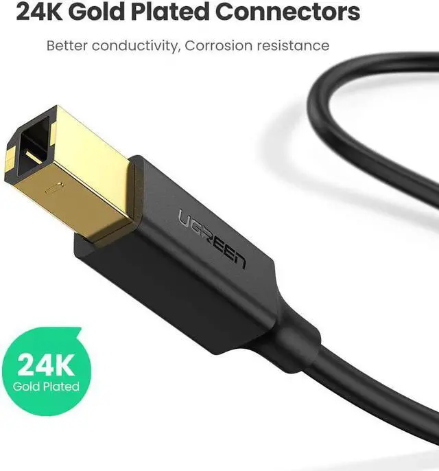 Alt view image 6 of 7 - USB 2.0 15ft Printer Cable - A-Male to B-Male Cord USB A to B Cable High-Speed Scanner Cord Compatible with Hp, Canon, Brother, Samsung, Dell, Epson, Lexmark, Xerox, Piano, Dac, and More 15 FT