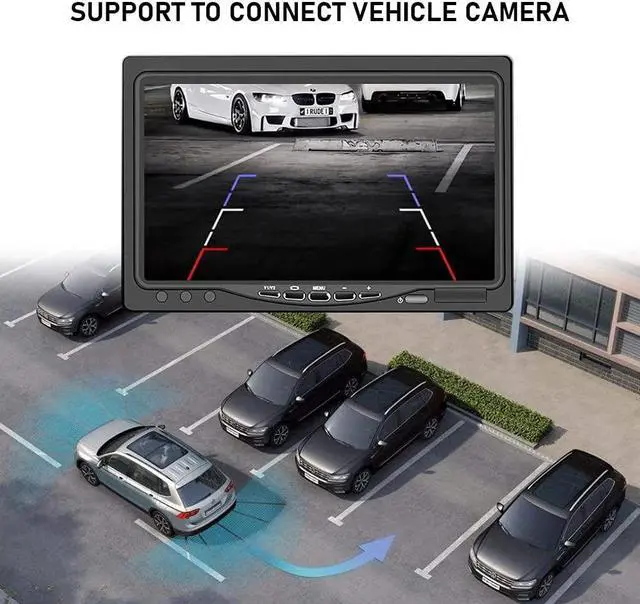 Alt view image 6 of 7 - 7 inch Portable Small HDMI Monitor HD 1080P VGA Monitor,Small LCD HDMI Monitor Mini Screen 1024x600,HDMI/VGA/AV Input Mini Monitor,with Speakers Earphone Jack for Car Home Office Security