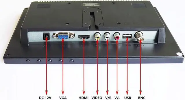 Alt view image 5 of 7 - 10.1 inch CCTV HDMI Monitors 1280X800 IPS Color Screen Home Security Monitor with AV/VGA/BNC/HDMI Input Built-in Speaker for Raspberry Pi