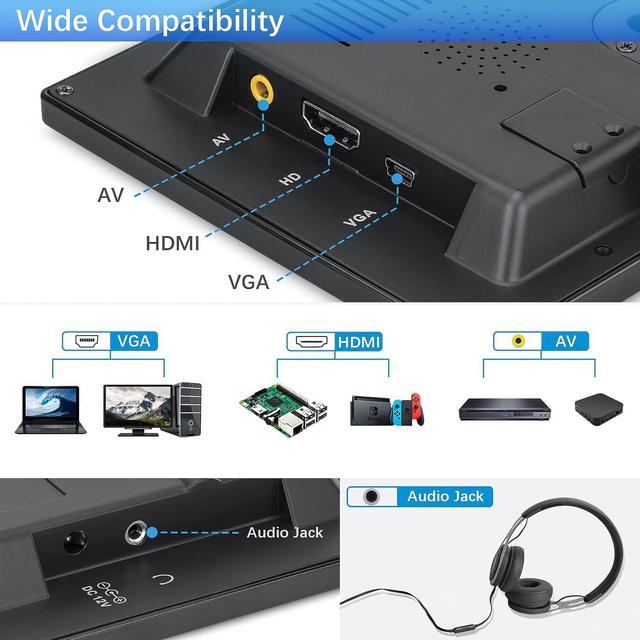 7 inch Small HDMI Monitor, 1024x600 Resolution Small 1080P