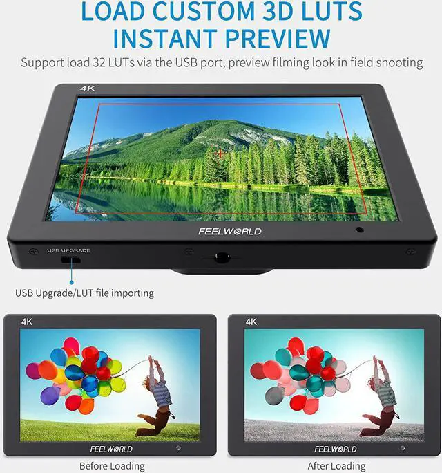 Alt view image 2 of 7 - T7 Plus 7 Inch 3D LUT DSLR Camera Field Monitor with Waveform Histogram Peaking Focus False Colors 4K HDMI Input Output Full HD 1920x1200 Solid Aluminum Housing