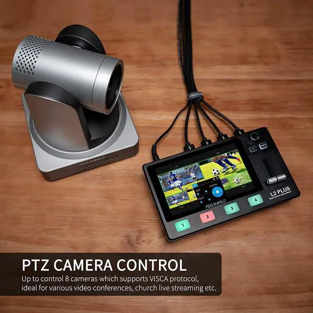 Alt view image 3 of 7 - L2 Plus Multi Camera Video Mixer Switcher with 5.5 inch LCD Touch Screen PTZ Controller Chroma Key 4 HDMI Inputs USB3.0 Output Format Real Time Production Live Streaming Built in Cooler