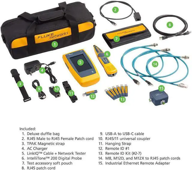 Alt view image 4 of 7 - Fluke Networks Industrial Ethernet Tester Kit