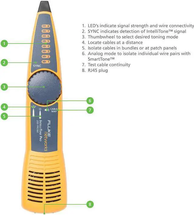 Alt view image 3 of 7 - Fluke Networks - 5018513 MS-POE-KIT MicroScanner Copper Cable Verifier & PoE tester for RJ-45 Category 5-6A Ethernet Cables, Includes IntelliTone Pro 200 & Remote ID Kit