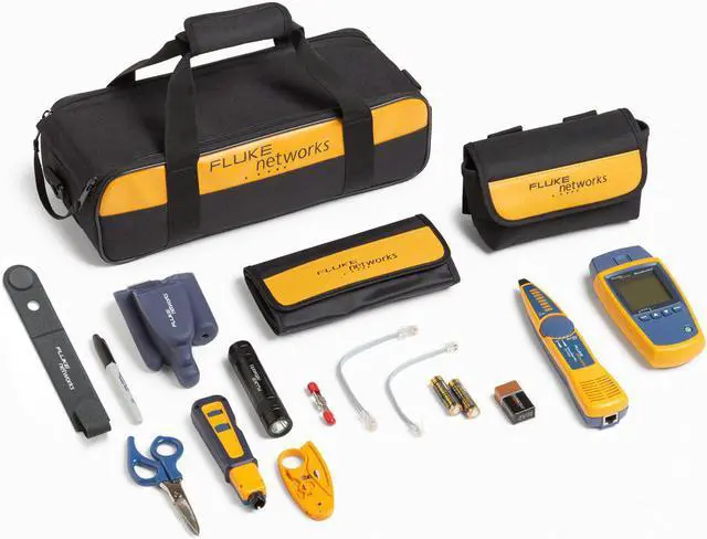 Alt view image 5 of 5 - Fluke Networks MS2-TTK MicroScanner2 Network Cable Tester Kit with Punch Down Tool and Tone Generator and Probe