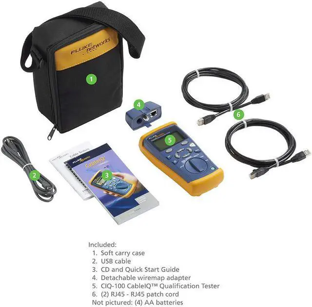 Alt view image 3 of 7 - Fluke Networks CIQ-100 Copper Qualification Tester, Qualifies and Troubleshoots Category 5-6A Cabling for 10/100/Gig Ethernet, Coax and Voip