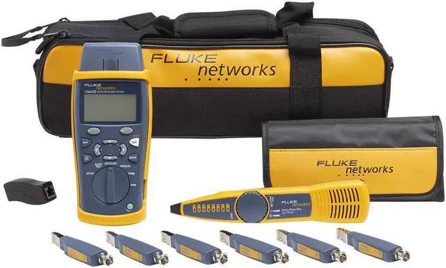 Main image of Fluke Networks CIQ-KIT Copper Qualification Tester Kit Qualifies and Troubleshoots Category 5-6A Cabling for 10/100/Gig Ethernet, Coax, and VoIP, Includes IntelliTone Pro 200 & Remote ID Kit