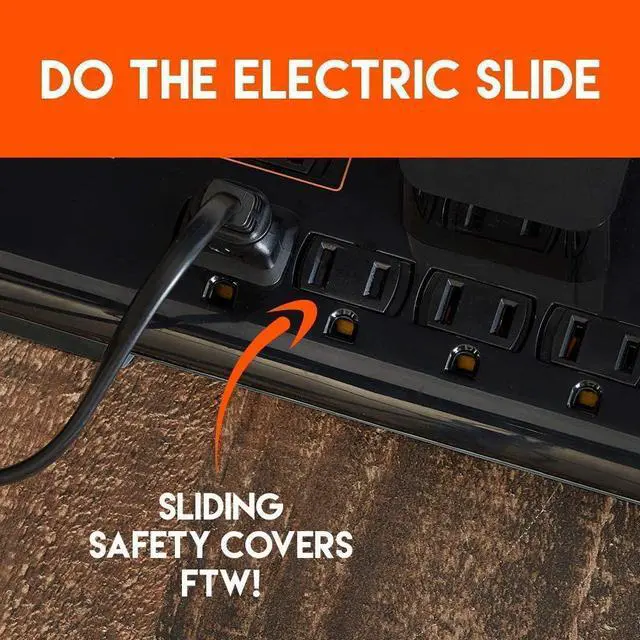 Alt view image 4 of 6 - ECHOGEAR Low Profile Surge Protector Power Strip with 8 Outlets & 2 USB Ports - Best Surge Suppressor with 2160 Joules of Protection - Slim Black Profile is Easy to Store & Wall Mountable