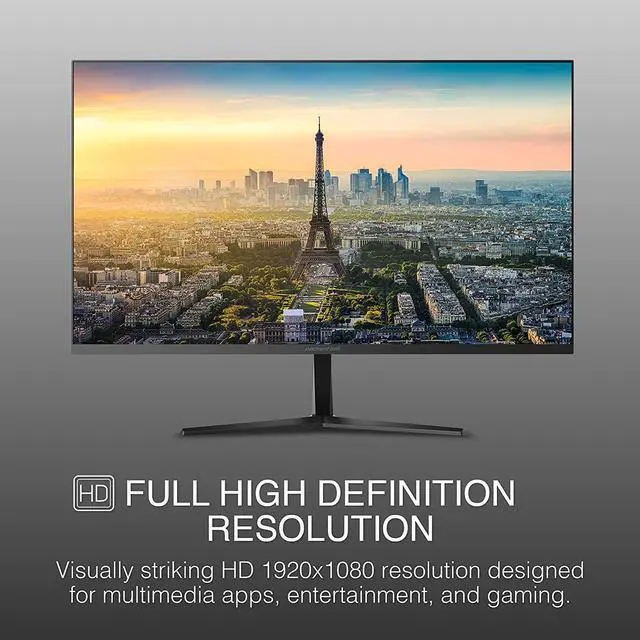 Alt view image 2 of 6 - 2 Pack , AirFrame 27 Inch Ultra Slim Bezel Desktop Monitor, FHD IPS LED 1920 x 1080p, 75 Hertz, 5 Milliseconds, VESA Mounting, Tilt Adjustment, HDMI and VGA for Home and Office Use, 2 Pack
