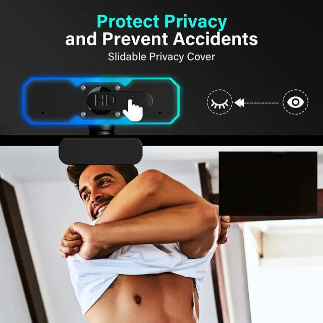 Alt view image 5 of 7 - Gaming Webcam HD 1080p Webcam with Light, Streaming Webcam for Gaming, Webcam with Microphone for PC Laptop Desktop, Full HD Camera