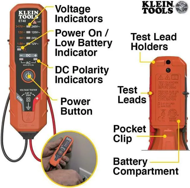 Alt view image 2 of 7 - Voltage Tester Kit, GFCI Receptacle Tester, AC/DC Voltage Tester, Detects Common Electrical Wiring Problems