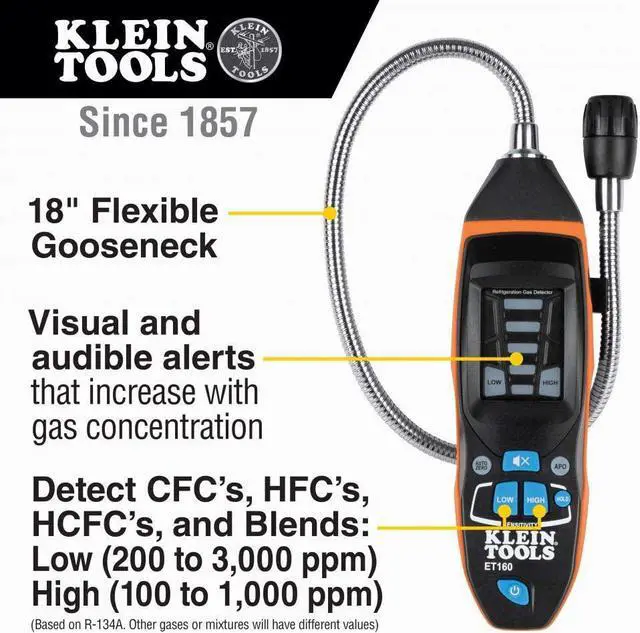 Alt view image 2 of 6 - Refrigerant Gas Detector, Detects Gas Leaks in the Presence of CFC's, HFC's, HCFC's and Blends as Low as 100 PPM