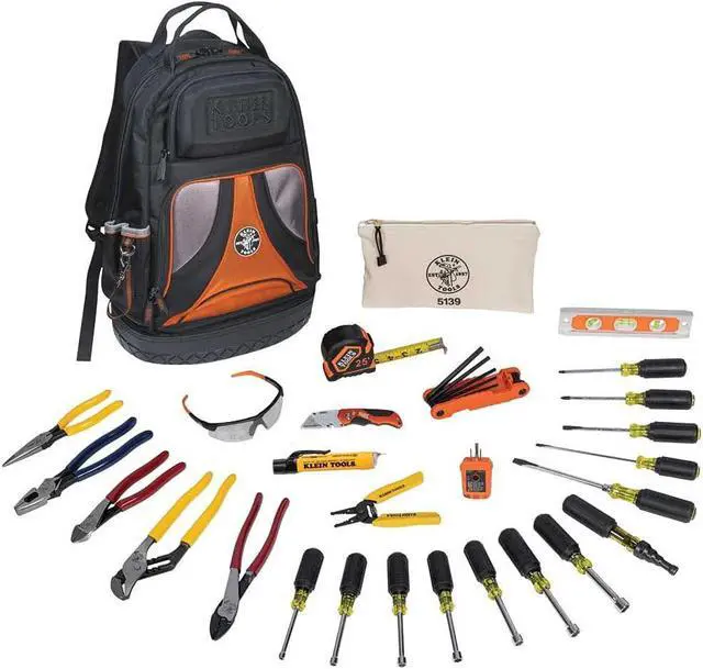 Main image of Hand Tools Kit includes Pliers, Screwdrivers, Nut Drivers, Backpack, and More Jobsite Tools, 28-Piece