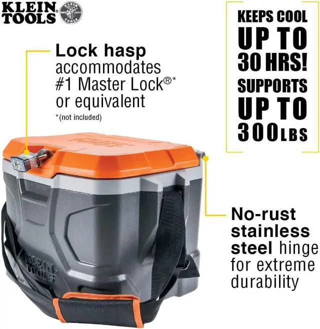 Alt view image 2 of 5 - Work Cooler, 17-Quart Lunch Box Holds 18 Cans, Keeps Cool 30 Hours, Seats 300 Lb, Tradesman Pro Tough Box