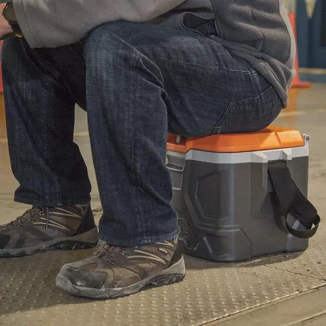 Alt view image 4 of 5 - Work Cooler, 17-Quart Lunch Box Holds 18 Cans, Keeps Cool 30 Hours, Seats 300 Lb, Tradesman Pro Tough Box