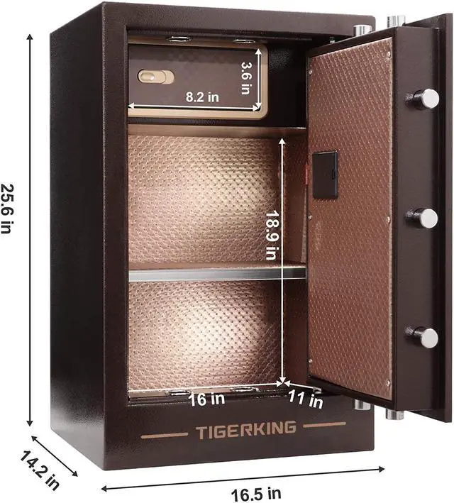 Alt view image 3 of 7 - Burglary Digital Security Safe Box for Home Office Double Safety Key Lock and Password Safes 3.47 Cubic Feet