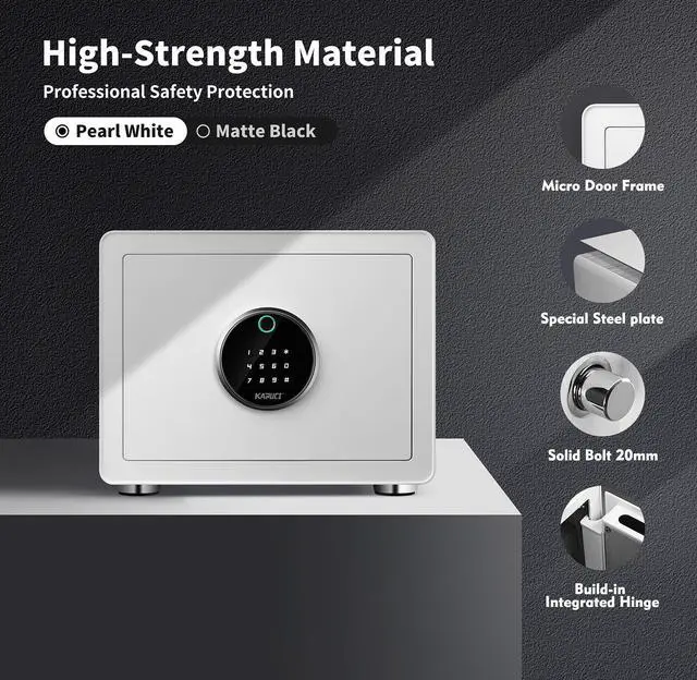 Alt view image 3 of 6 - Modern Minimalism Design Biometric Fingerprint Touch Screen Safe, Auto-Open Safe Box with Digital Virtual Password,Safety Steel Household Home Safes,Suitable for Wardrobe,Bedroom,Home,Office,Hotel, Ha