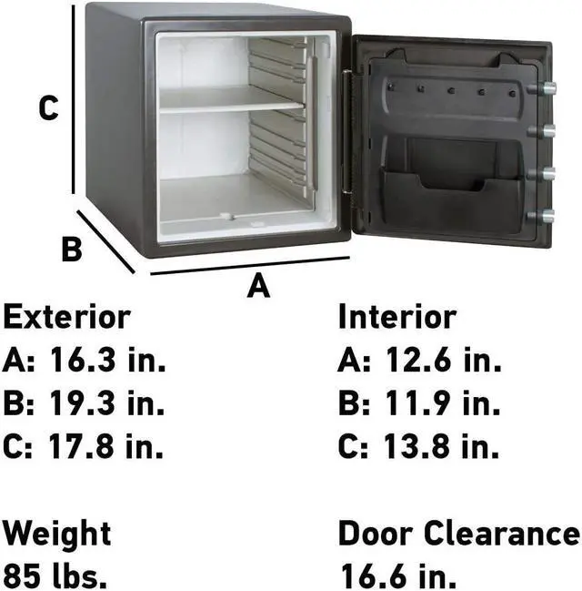 Alt view image 5 of 6 - SentrySafe Fireproof Safe with Digital Keypad 1.23 Cubic Feet, Black