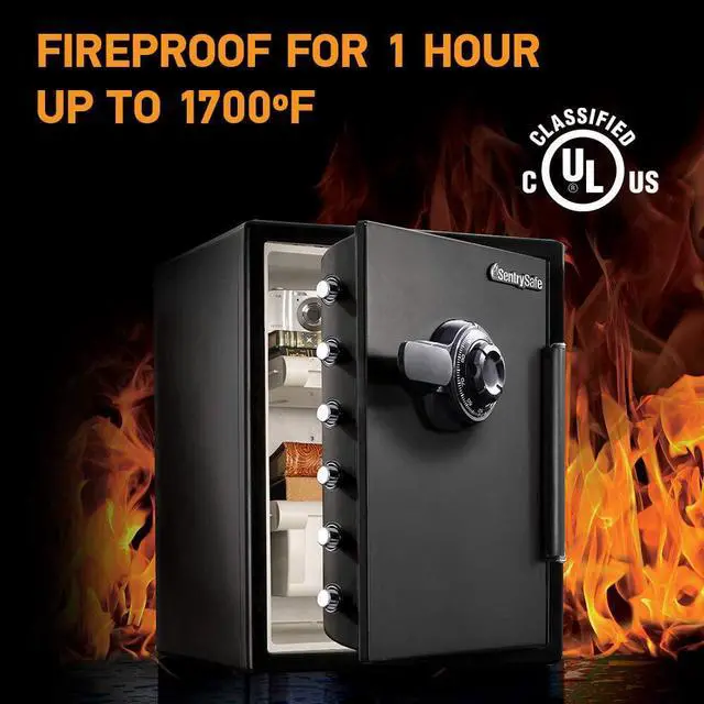 Alt view image 2 of 6 - SentrySafe Fireproof Waterproof Safe with Dial Combination, 2.05 Cubic Feet, Black